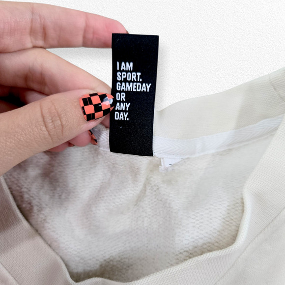 Adidas Wanderlust Cream Crewneck Sweatshirt Minimalist Pullover Unisex Size M/L - Picture 6 of 9